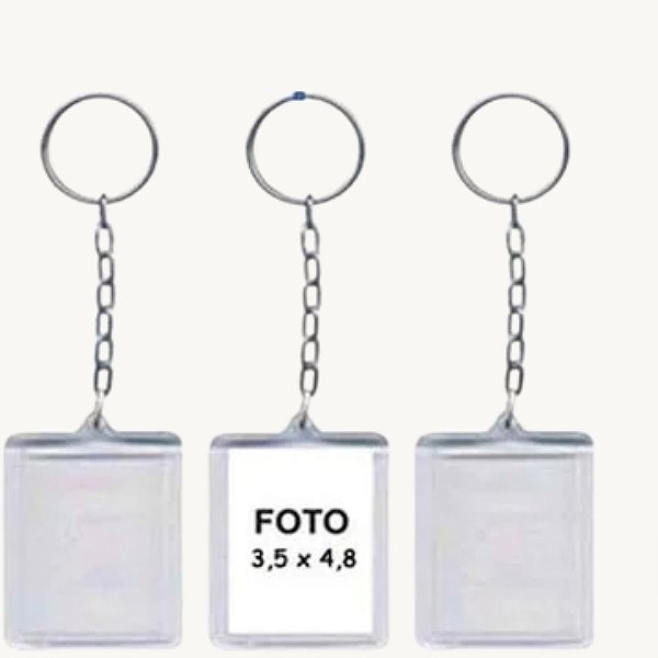 Kit 12 pçs Chaveiro Acrílico Para Foto Porta Retrato 3x4cm - RU44
