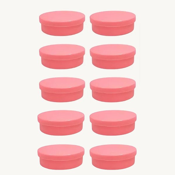 Kit 10 Latinhas Pote Mint To Be Plástica Rosa Lembrancinha 5x1cm - RU124R