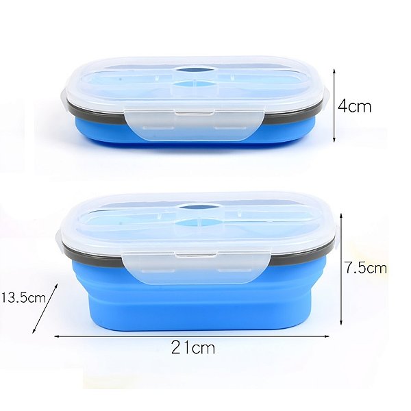 Marmita Retrátil de Silicone e Talheres 800ml - HM9414