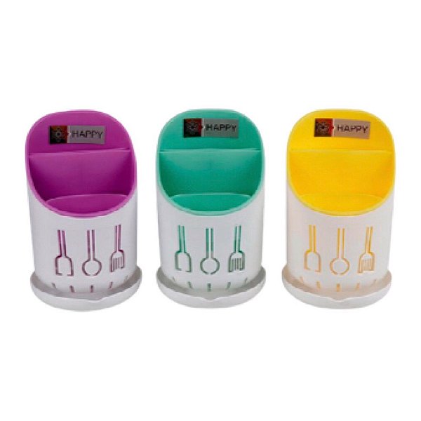 Porta Talher Escorredor Organizador de Plástico 2 Divisórias - ERT-05