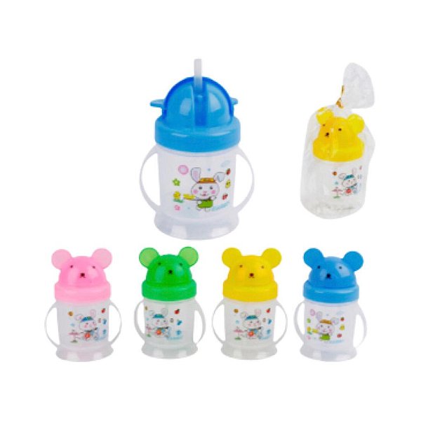 Copo Infantil De Ursinho Com Canudo e Alça 180ml- COP-52