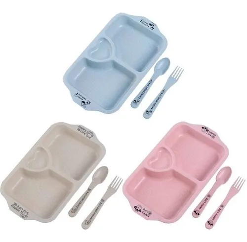 Prato Infantil com 3 Divisórias e Talheres - AG8132