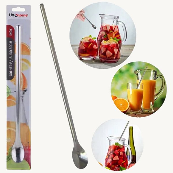 Colher De Inox Para Suco E Bebidas 30cm - SL0503