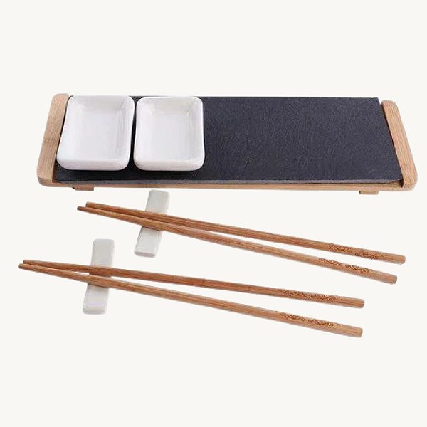 Kit Sushi Wincy 8 Pçs Hashi Molheira Suporte Tábua - CED05016