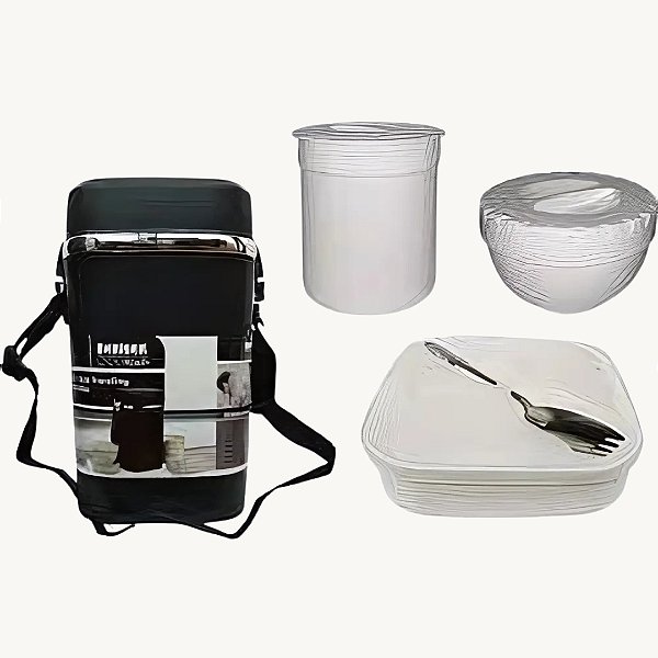 Marmiteiro Portátil para Viagens Super Prático com Alça - BK-63