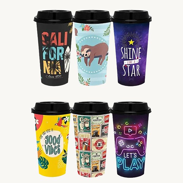 Copo Para Bebidas 550ml Diversas Estampas Jaguar - 4165