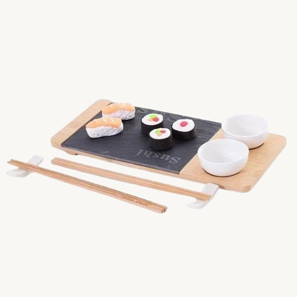 Kit Sushi 8 Pçs Porcelana E Bambu Wincy - CED05017