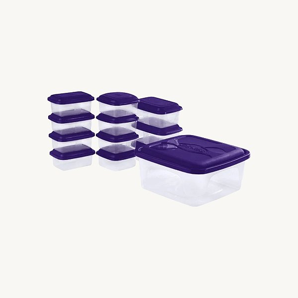 Kit 12 Potes Giplás Armazenamentos Diversos BPA Free