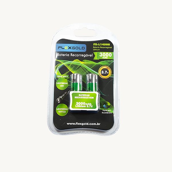 Bateria Recarregável Indicada para Lanternas 3000mAh / 3.7V - FX-L14500