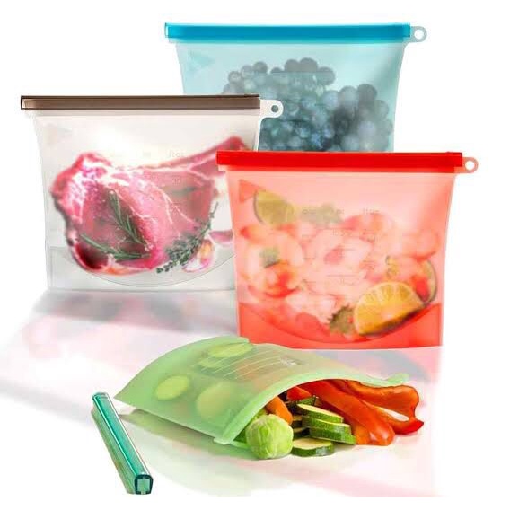 Saco Embalagem Silicone Porta Alimento Reutilizável Hermético - 8115