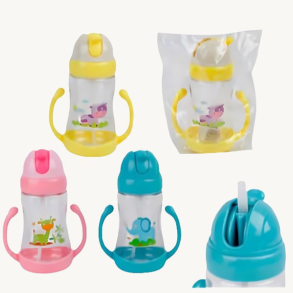 Copo Infantil com Alça e Canudo Retrátil 450ml - COP-87