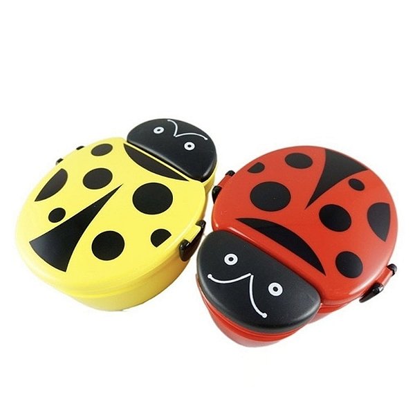 Mini Marmita Lancheira Fofa Infantil Joaninha com 1 Colher - BPA FREE - 5064