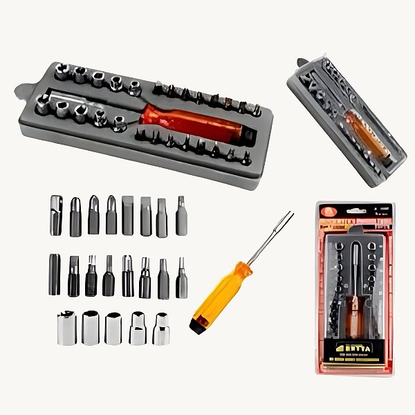 Kit Chave Intercambiável Multifuncional de Metal 28 Peças - FERR-243