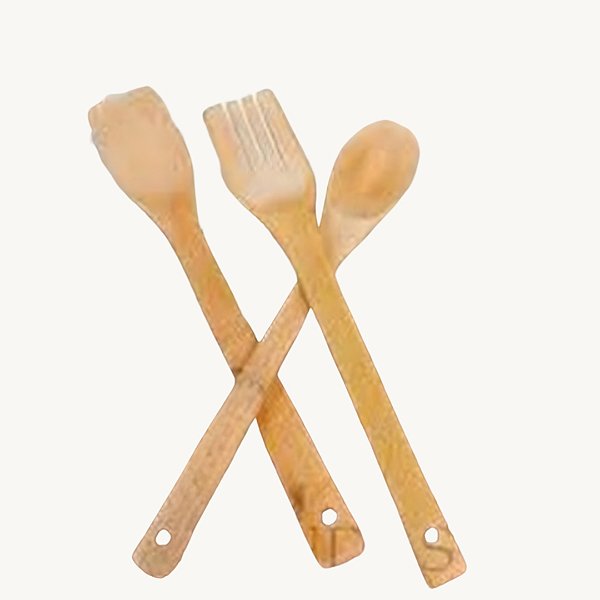 Kit com 3 Talheres de Bambu para Cozinha Super Útil - KCB-09