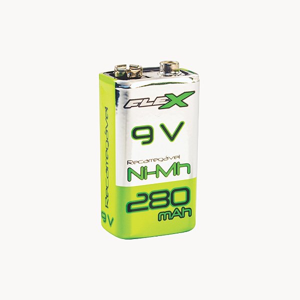 BATERIA RECARREGÁVEL C/ 1 UNIDADE - MARCA: FLEX MOD. FX-9V/28B1 280mAh - DS TOOLS