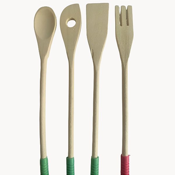 Kit 4 Talheres de Bambu Utensílios - LT20012