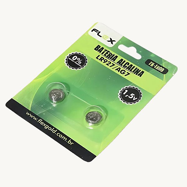 Bateria Alcalina LR927/AG7 Cartela com 2 Unidades - FX-LR09
