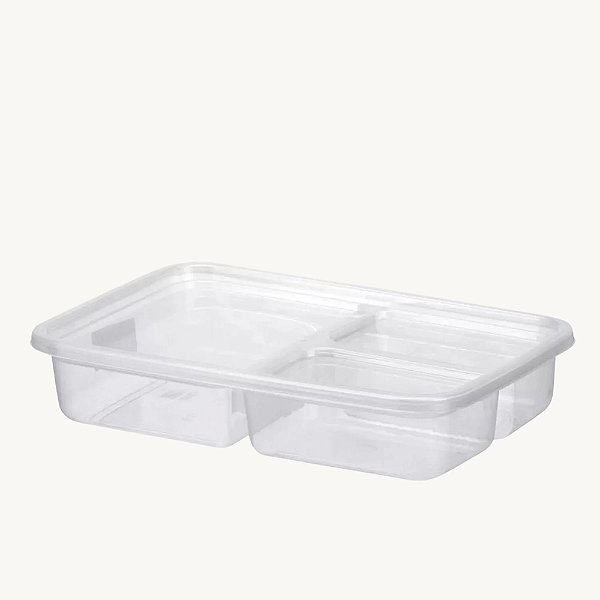 Container Versátil Retangular Transparente com 3 Divisórias 1,8L - 1437