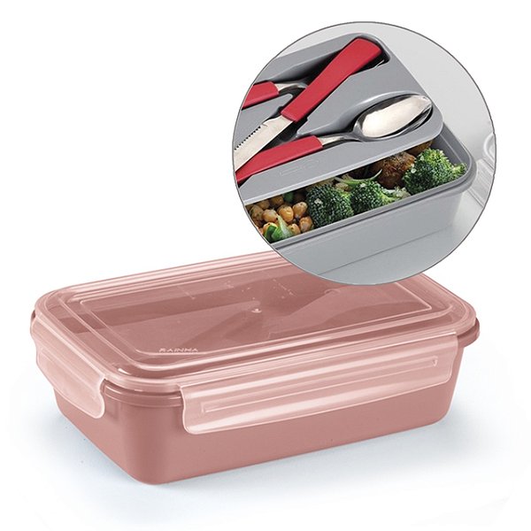 Marmita com Porta Talheres e Travas Laterais 900ml BPA FREE - 290