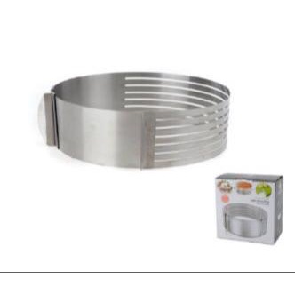 Molde Aro para Cortar Bolo em Inox com 6 Camadas para Cozinha 16x8,5cm FOR-13