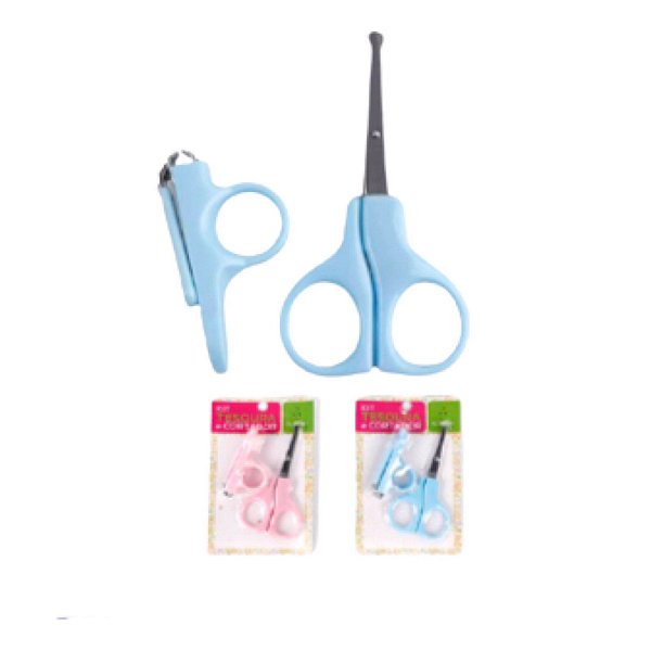Kit de Unha para Bebês Tesoura sem Ponta + Cortador de Unhas - KMP-44