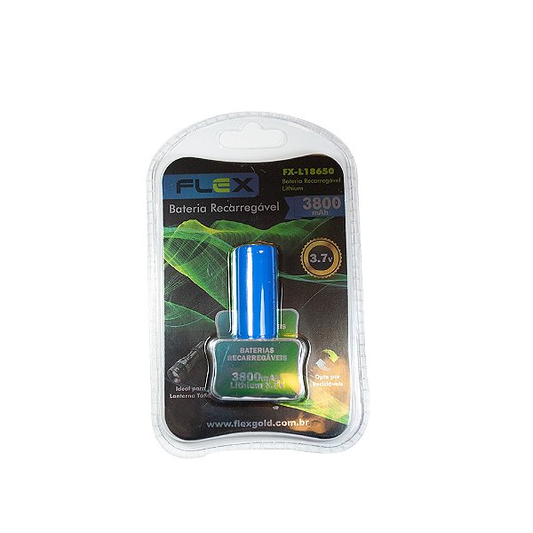 Bateria Recarregável 3,7V 3800MAH Lithium - FX-L18650