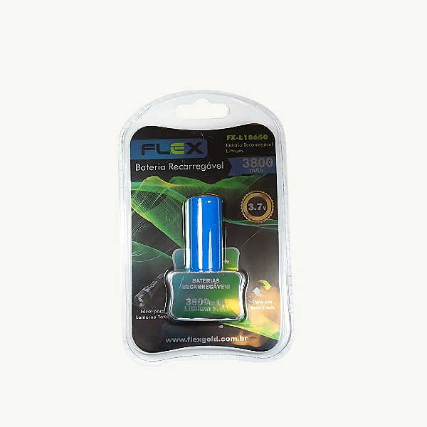 Bateria Recarregável 3,7V 3800MAH Lithium - FX-L18650
