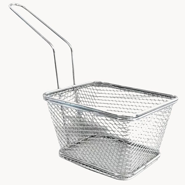 Mini Cesto Quadrado em Inox para Porções e Petiscos - HC2030