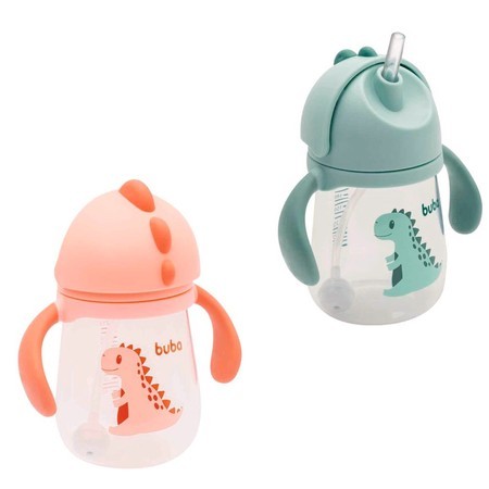 Copo de Transição Anti-Vazemento com Canudo e Alça Dino - 11825/11826