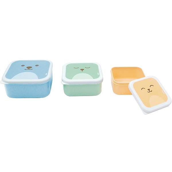 Potes Gumy Infantil Marmita Bebê com Tampa Buba Kit com 3 Potes - 12108