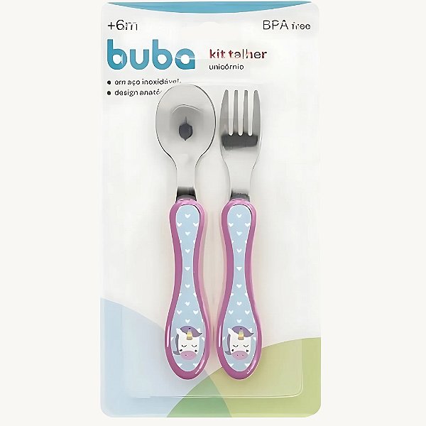 Talher Infantil Unicórnio Buba Colher e Garfo - 13778