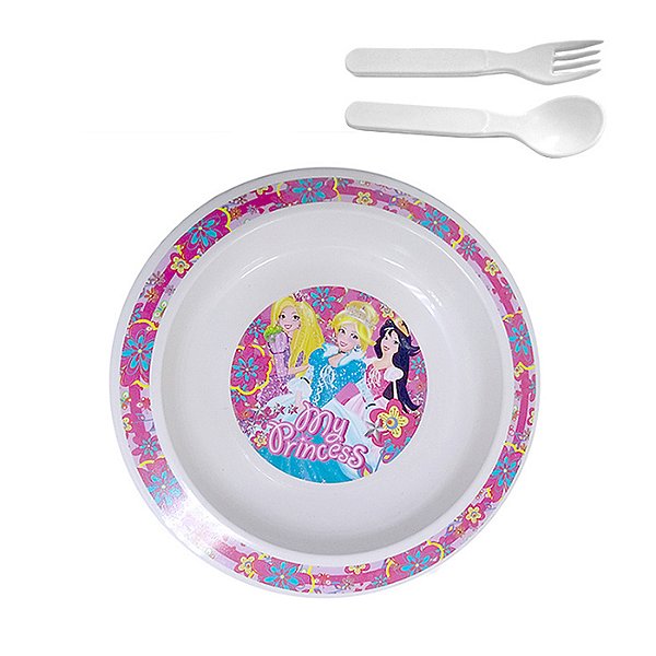 Prato Fundo Infantil com Talheres BPA Free - 2002