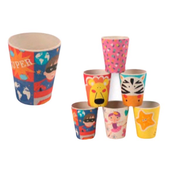 Copo Infantil  de Bambu - Modelos Enviados Sortidos 300ml - CANB-01