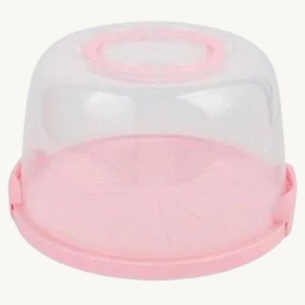 Boleira De Plástico Porta Bolo Com Alça E Presilha Para Fechar Suporte 28*17Cm - POB-17
