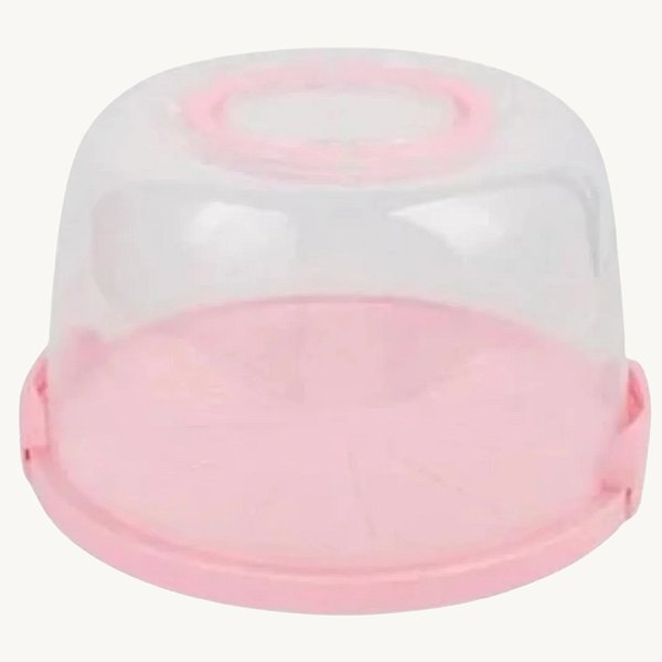 Boleira De Plástico Porta Bolo Com Alça E Presilha Para Fechar Suporte 28*17Cm - POB-17
