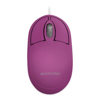 Mouse Classic Box Óptico Full Rosa USB 1200dpi USB Multilaser - M0304
