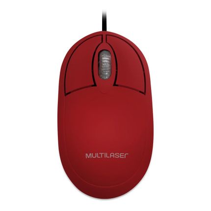 Mouse Classic Box Óptico Full Vermelho USB 1200dpi USB Multilaser - M0303