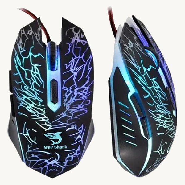 Mouse Gamer Led Decorativo com Fio Botões Laterais 3200DPI RG-50