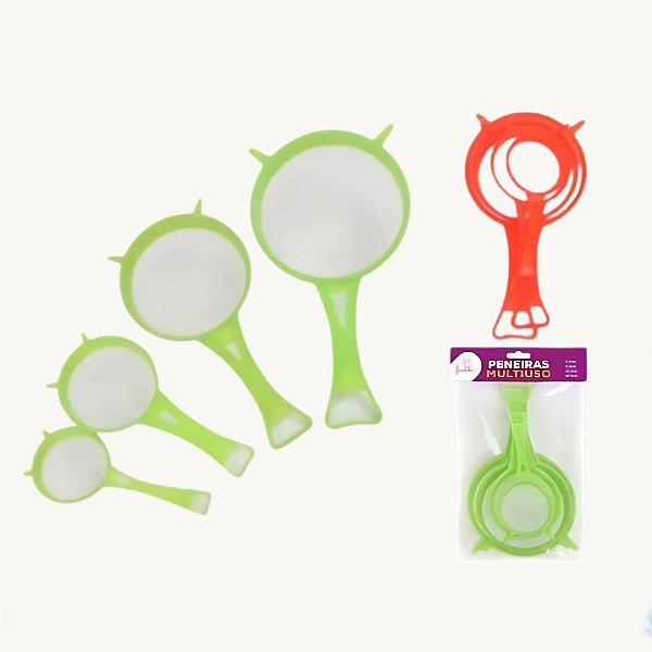 Kit de Peneiras 4 peças de Plástico - PEN-11