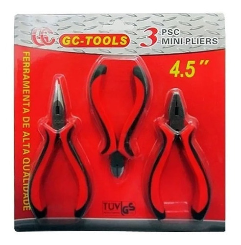 Kit Jogo com 3 Alicates: Bico, Corte e Universal GC - 235