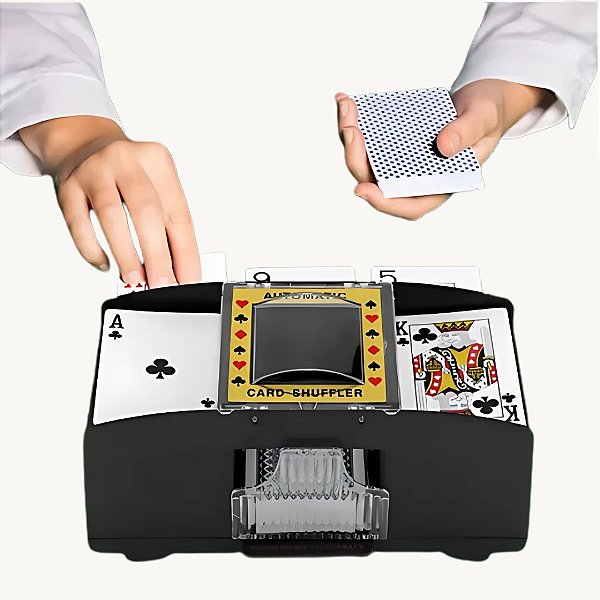 Embaralhador Automático Misturador de Cartas Baralho 2 Decks - AG8434