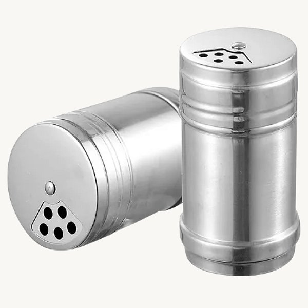 Saleiro em  Inox 9.5cm com Tampa Abertura de 3 Tamanhos - HM9125 / 9150