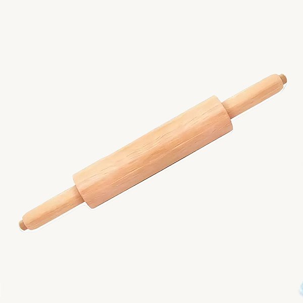 Rolo Para Massas De Madeira Tradicional Pão Macarrão 43cm - RPM-03-2