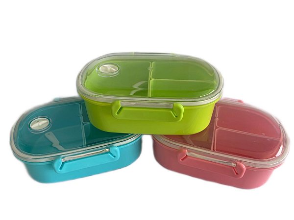 Marmita Lancheira com 3 Divisórias Colher e Travas - HC2120