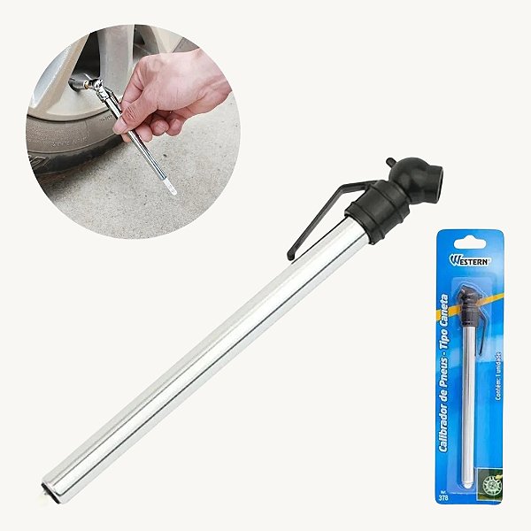 Calibrador Tipo Caneta Para Pneu 15cm Prático E Fácil - FMA020