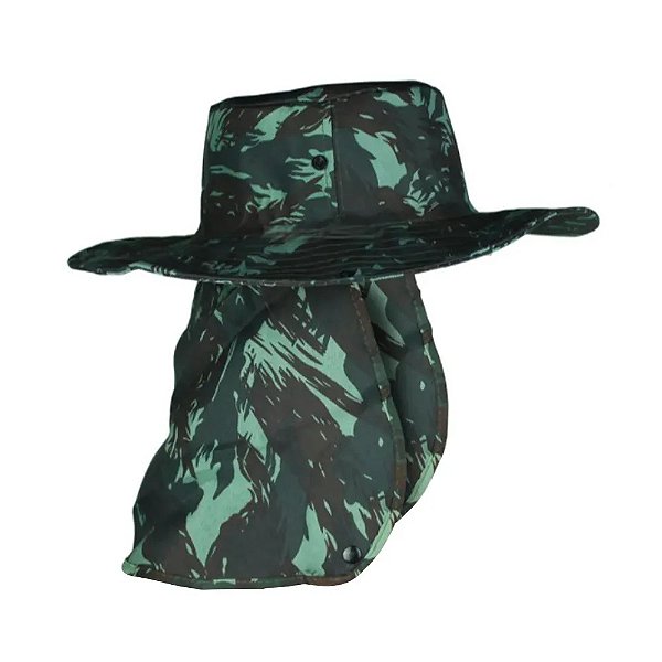 Chapéu Pescador Pesca Proteção Solar Pescoço Camping Trilha  Estampa Camuflada - 7741
