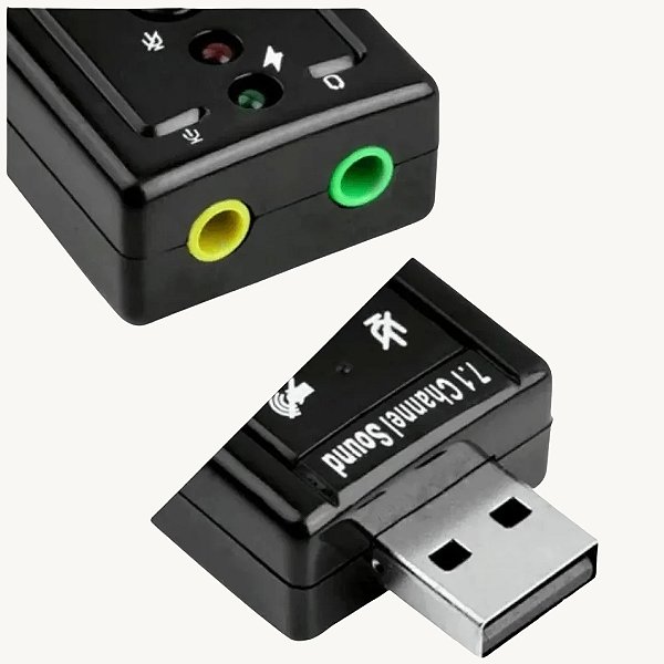 Adaptador de Placa de Som Áudio USB 7.1 Canais - XC-ADP-35