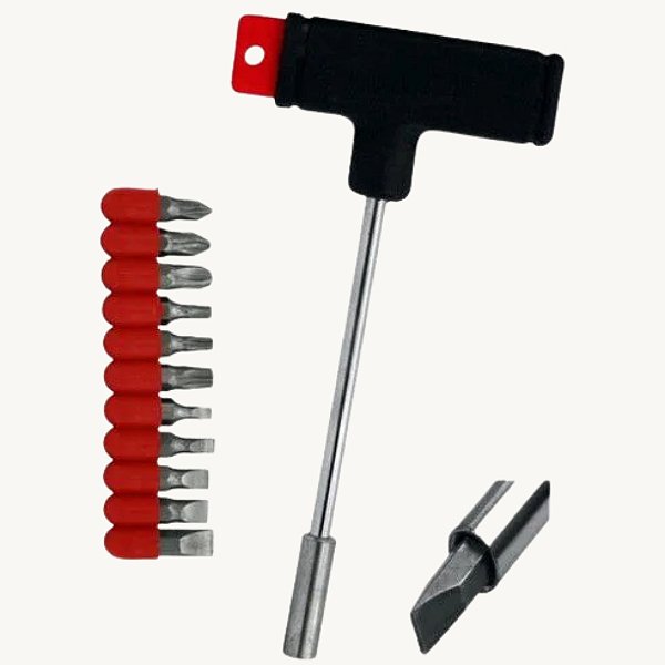 Jogo de Chaves Ferramentas T Fenda Bits Pontas com 12 Peças - LE-1905