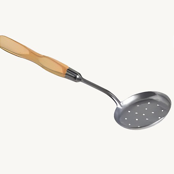 Escumadeira de Metal com Cabo de Madeira 28cm - Phael