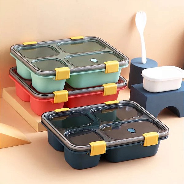 Marmita Hermética Bento Box Com Divisórias 1250ml - B1174-B